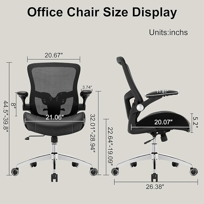 Office Chair Ergonomic Desk Chair-400lbs Big and Tall Heavy Duty, Wide & Soft 3D Modeling Foam Cushion Home Office Desk Chair with Adjustable Seat Height, Executive Computer Task Chair