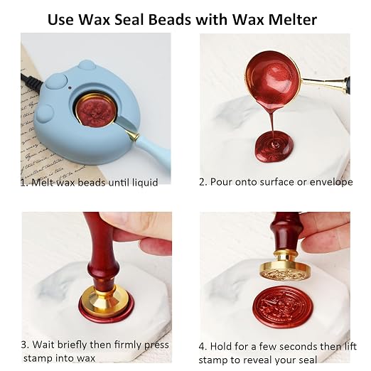 250pcs Wax Seal Beads Sky Blue, Andotopee Premium Sealing Wax Beads for Stamp Seals, Octagon Metallic Seal Stamp Pellets Refill Pack for Wedding Invitation, Letter Envelope, Scrapbook DIY Crafts