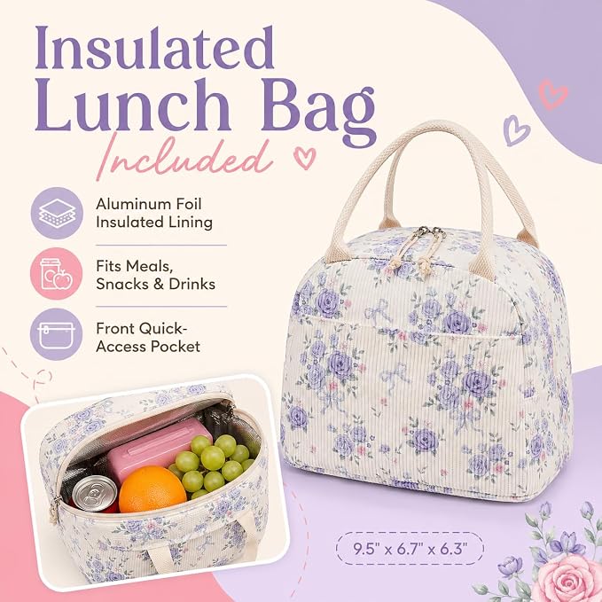 BTOOP School Backpacks for Teen Girls Bookbags Lightweight Kids Backpack School Bags Set with Lunch Box Pencil Case