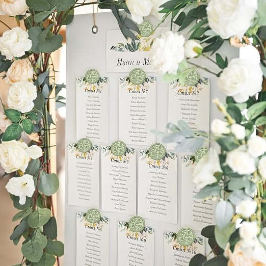 UNIQOOO Wax Seal Stickers - 3D Flower Wedding Invitation Envelope Seal Sticker, 50 Pcs Self- Adhesive Sage Green Floral Stickers, Perfect for Invitation, Christmas, Gift Wrapping