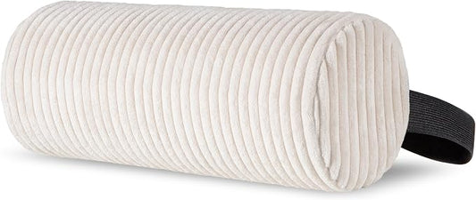 HIGOGOGO Lumbar Roll Lumbar Support Pillow for Office Chairs, Cars, and Gaming Chairs, Back Cushion with Washable Cover & Adjustable Strap to Relieve Back Pain and Improve Posture, 15"x6"x5", Beige