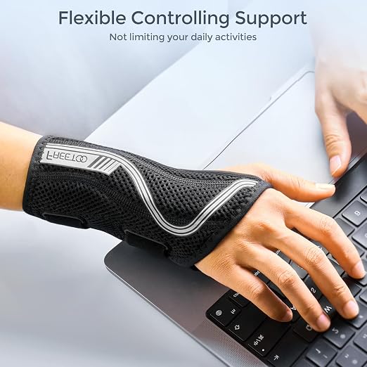 FREETOO Carpal Tunnel Wrist Brace Night Support, Left Hand, Medium | Wrist Splint Hand Brace, Breathable Mesh Fabric, Women Men, Sleeping Work Typing Pregnancy, Tendonitis Arthritis Sprain RSI