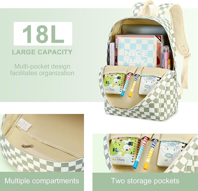 LEDAOU Backpack for Girls School Bag Kids Bookbag Teen Backpack Set Daypack with Lunch Bag and Pencil Case | Kids
