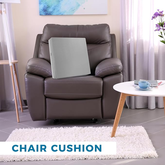 Menkxi Recliner Cushions for Elderly, Thicken Memory Foam Seat Cushion, Square Chair Cushions Non Slip Pads for Recliners, Armchairs, Relief and Comfort(Gray, 20 x 20 x 3 Inch)