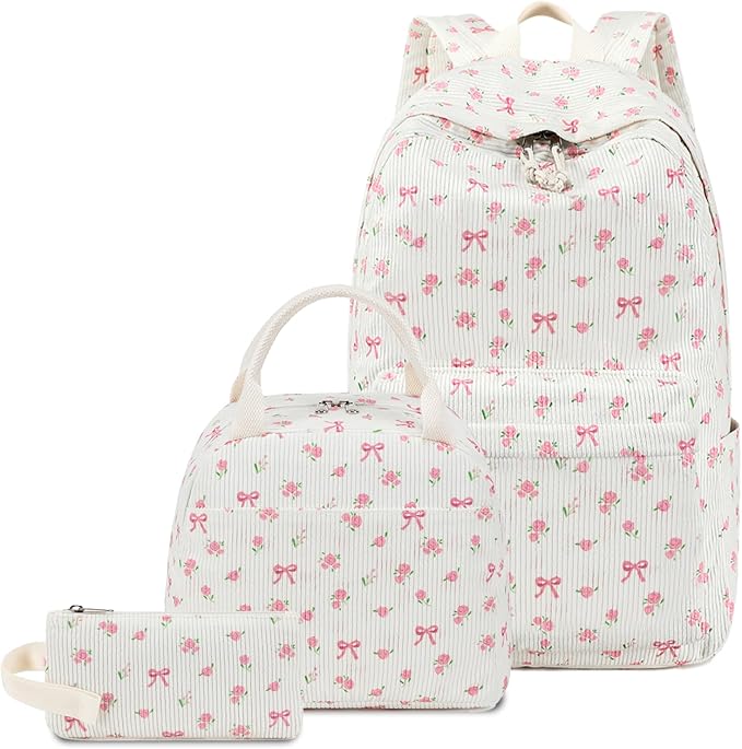 Bluboon School Backpack Set Girls Womens Laptop Bookbag Casual Daypack Fits 15 inch Laptop with Lunch Tote Bag and Pencil Bag