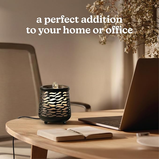 Homedics Indoor Relaxation Fountain with Light & Natural Sound, Tabletop Water Fountain for Home or Office, Small Indoor Water Fountain with Quiet Pump, Soothing Zen Desktop Decor (Black)