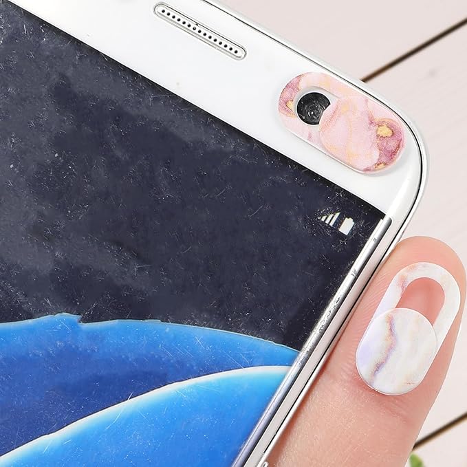 8PCS Webcam Cover Slide, Colorful&Marble Laptop Camera Cover Slide Computer Phone Camera Covers Privacy Protector for Protect Your Visual Privacy