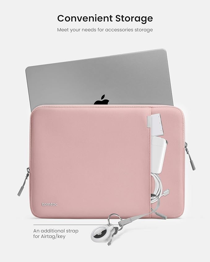 tomtoc 360° Protective Laptop Sleeve for 16-inch MacBook Pro M5 Pro/Max (2026) A3428 A3429, M4/M3/M2/M1 A3403 A3186 A2991 A2780, Water-Resistant MacBook Case Bag with Accessory Pocket Fits Dell XPS 16