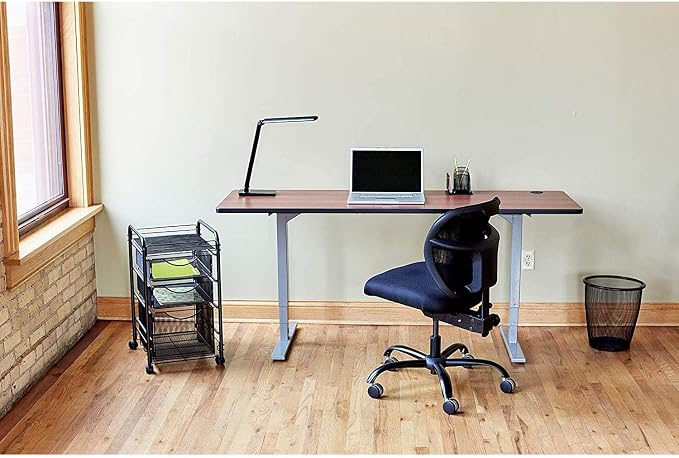 Pemberly Row Intensive Use Mesh Task Office Chair, Black Vinyl, Adjustable Height, Ergonomic Design, 26" W x 26" D, 500 lb Weight Capacity, Breathable Mesh Back, Indoor Office Seating
