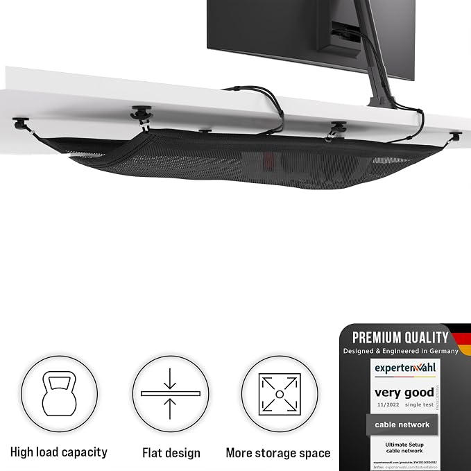Cable Management net - Under Desk Cable Management Tray - Cable net - Wire Management Under Desk - Cord Organizer
