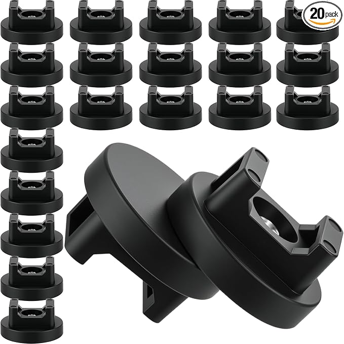 Yookeer 20 Pcs Magnetic Zip Tie Mount Base Black Magnetic Cable Clips Wire Holder Multipurpose Cable Ties Management Base Electrical Supplies for Wire (31 mm)
