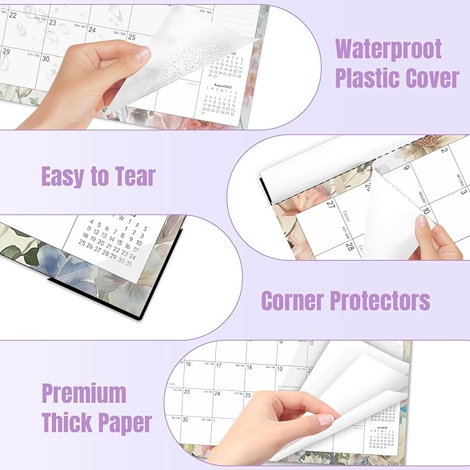 Gannyfer Desk Calendar 2027-2028 - 18 Month Large Desk Calendar, Use January 2027 to June 2028, 22" x 17" Desktop Pad Calendar, Office Supplies Perfect for Planning and Organizing In Your Home, School or Office (6 Stickers Included)