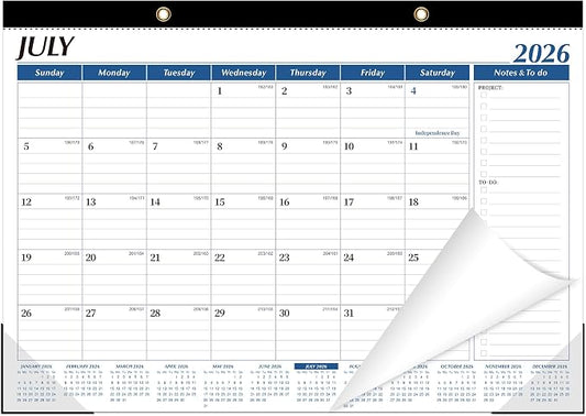 ZTX Desk Calendar 2026-2027,18 Months Calendar from July 2026 to December 2027,17" x 12" Large Calendars 2026-2027 Monthly Planner with Plastic Cover for Teacher Home Desk Top