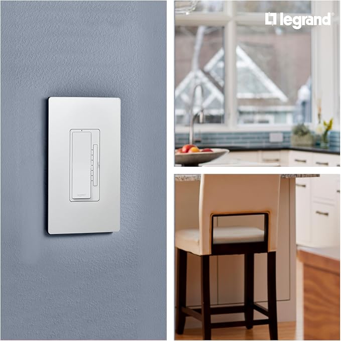 Legrand Radiant® Wi-Fi Matter Smart LED Dimmer, Effortless Setup, Enhanced Compatibility with Apple HomeKit, Google Home, Alexa & SmartThings, Easy Wi-Fi Connectivity with Matter, Pack of 1