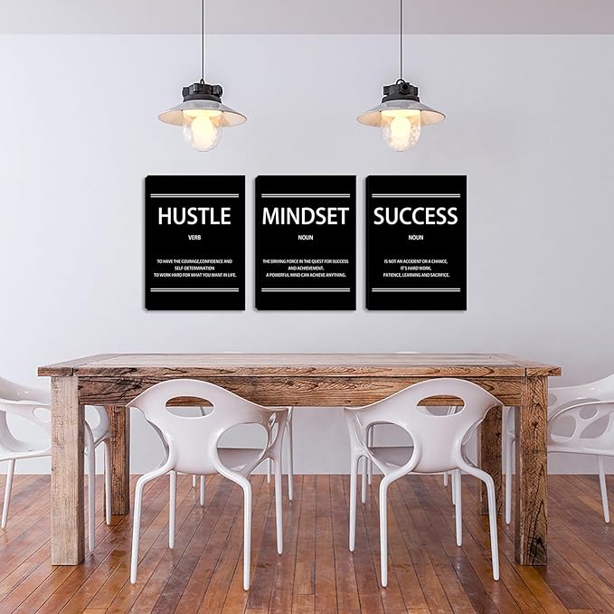 Halioyo Inspirational Wall Decor, 12 x 16 Inch Motivational Canvas Wall Art for Living Room, Positive Painting Poster for Bedroom Classroom Meeting Room Office, Ready to Hang - 3pieces