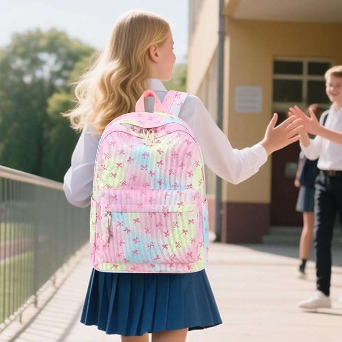 LEDAOU Backpack for Girls School Bag Kids Bookbag Teen Backpack Set Daypack with Lunch Bag and Pencil Case | Kids