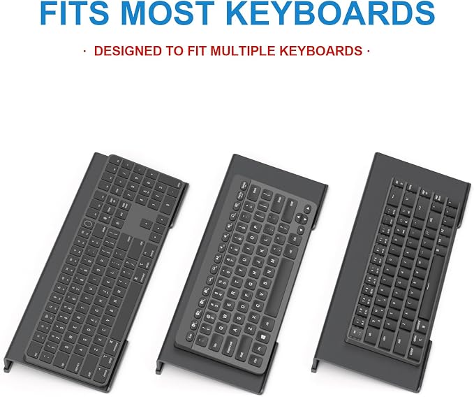 WINFFOR Comfortable Computer Keyboard Stand - 2 Pack Ergonomic Riser Acrylic Tilted Holder for Easy Typing & Working - Fits - 17'' Wide (Matte Black)