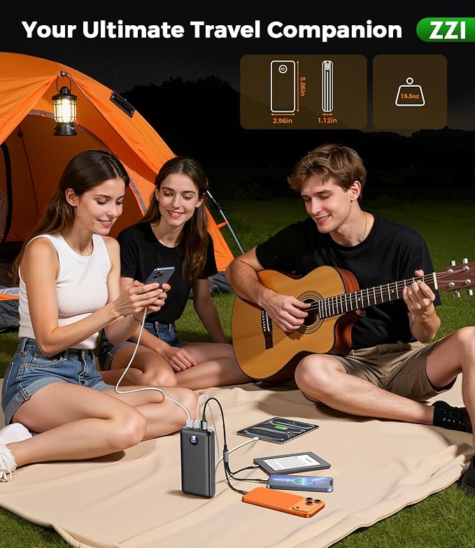 Portable Charger Power Bank, 60000mAh Battery Pack with 3 in 1 USB-C/iOS/Micro-USB Cable, 22.5W Fast Charging Portable Phone Charger, Travel Camping Essential Powerbank for iPhone 17/16 Samsung,Rose