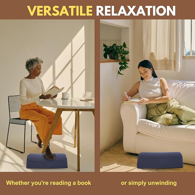 Ergonomic Foot Rest for Under Desk at Work - Under Desk Footrest for Short Foot Stool - Portable Footrest for Couch & Office Leg Rest Pillow - Elevation Feet Support for Women & Men Office Accessories
