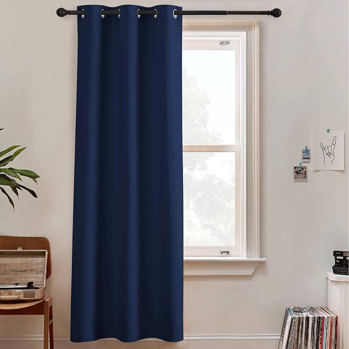 RYB HOME Blackout Curtains for Bedroom, Thermal Insulated Energy Efficient Privacy Wall Drapes for Living Room Dining Room, Width 60 x Length 84 inches, Navy Blue, 1 Panel