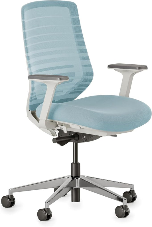 Branch Ergonomic Chair, Versatile Desk Chair with Adjustable Lumbar Support | Breathable Mesh Backrest and Smooth Wheels, Experience Optimal Comfort and Support, Light Blue