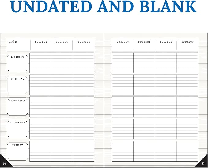 Carson Dellosa Education Modern Farmhouse Teacher Planner 2026-2027,Undated 8" x 11" Lesson Plan Book With Stickers, Class Schedule & Weekly Calendar School Supplies, Homeschool & Classroom Must Haves