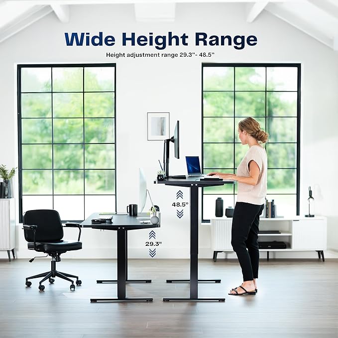VIVO Electric 60 x 24 in Real Bamboo Standing Desk, Memory Height Adjustment, 1B Series, Holds 220 lbs, One-Piece Top, Gray Frame, DESK-KIT-1G6O