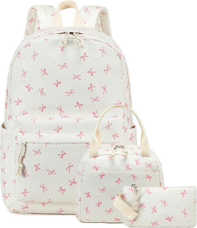 Bluboon School Backpack Set Girls Womens Laptop Bookbag Casual Daypack Fits 15 inch Laptop with Lunch Tote Bag and Pencil Bag