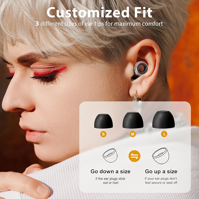 Concert Ear Plugs 2.0, Upgraded High Fidelity Noise Cancelling Ear Plugs, Hearing Protection for Concerts, Musicians, Live Events, Sports & DJs, 40dB NRR Noise Reduction Earplugs (2 Pack)