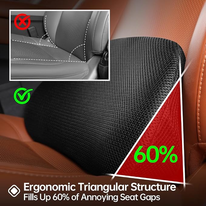 Aerovia Oegive 1P Car Lumbar Support with Ergonomic Structure, Suitable for Office Chairs, Gaming Chairs and Car Seats, Memory Foam Material with Breathable Mesh Fabric, Long-Lasting Lumbar Support