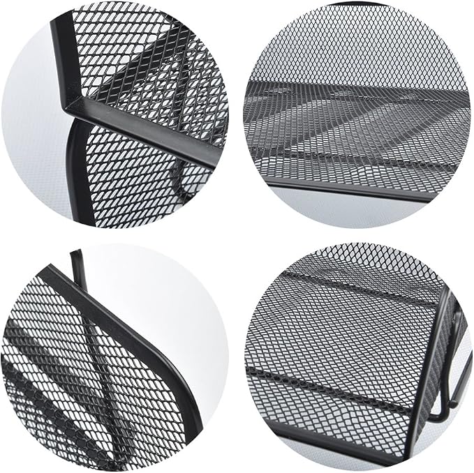 4 Pack Stackable Desk Paper Tray, Metal Mesh Desktop Document Letter File Organizer for Office Home School, 13.5'' L x 9.75'' W x 11'' H, Black