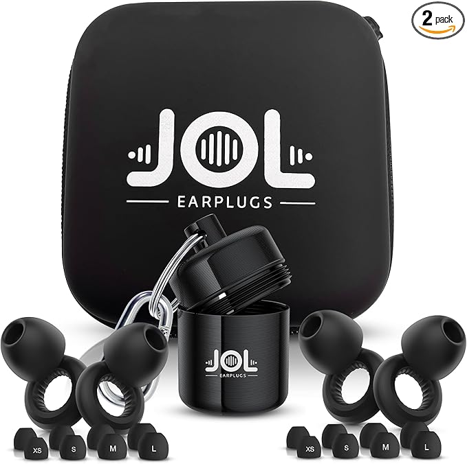 Ear Plugs for Sleeping Noise Cancelling, Soft Silicone Earplugs for Sleep, High Fidelity Reusable Noise Reduction Ear Plugs, 4 Ear Tip Sizes, Hearing Protection for Concerts, Travel & Work