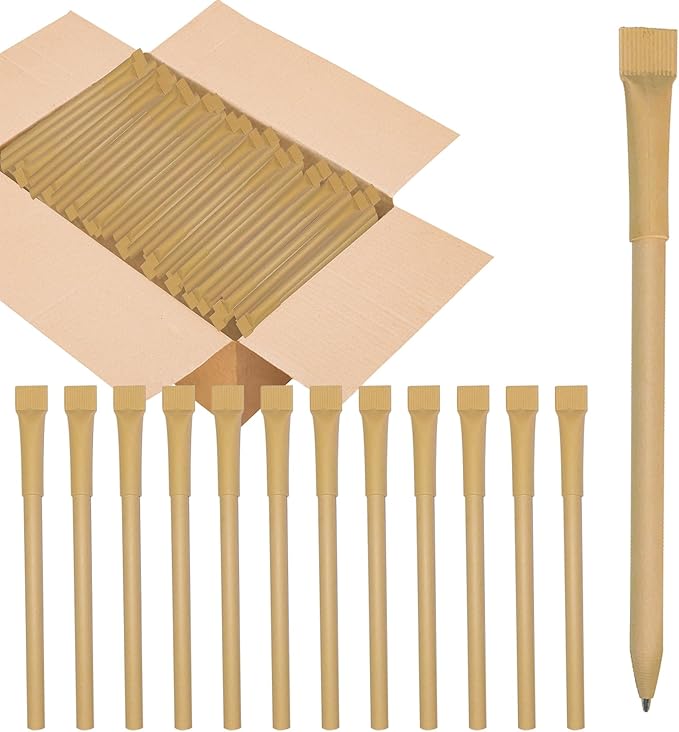 Kraft Paper Barrel Writing Pen Eco-Friendly Pens Cardboard Pens Black Ink