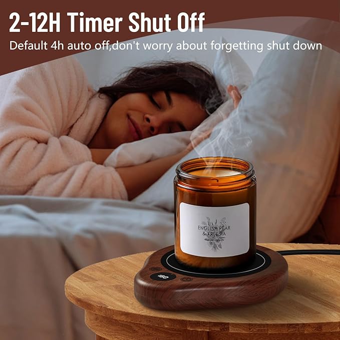 Mug Warmer, 3 Temperature Settings Coffee Mug Warmer, 2-12H Timed Settings Coffee Warmer, Digital Display Mug Warmer for Desk with Touch Control, 25W Coffee Cup Warmer for Tea, Coffee, Milk, Candles
