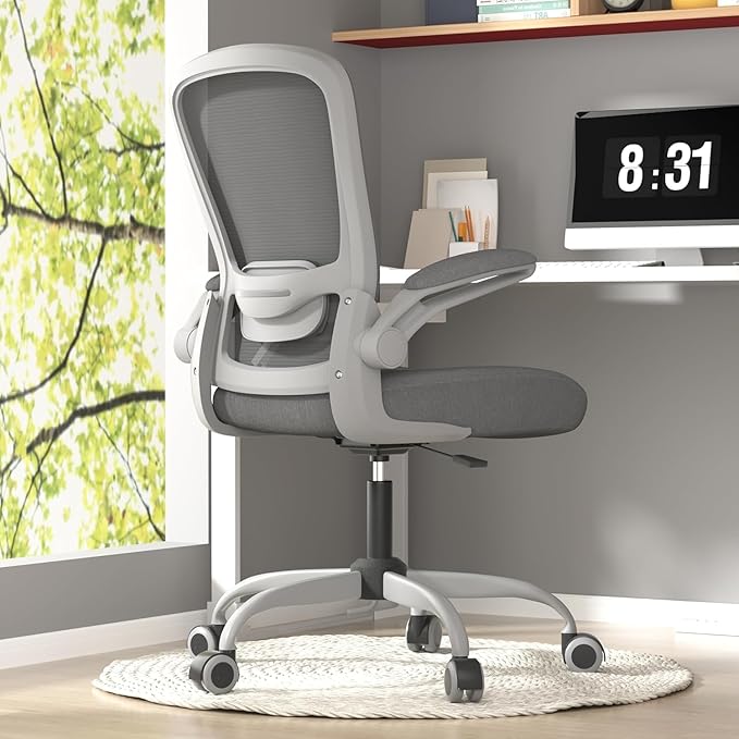 Mimoglad Office Chair, Ergonomic Desk Chair with Adjustable Lumbar Support, High Back Mesh Computer Chair with Flip-up Armrests-BIFMA Passed Task Chairs, Executive Chair for Home Office | Supports 300 lbs · Seat 19.48"–23.4" · Breathable mesh · 20–30 m...