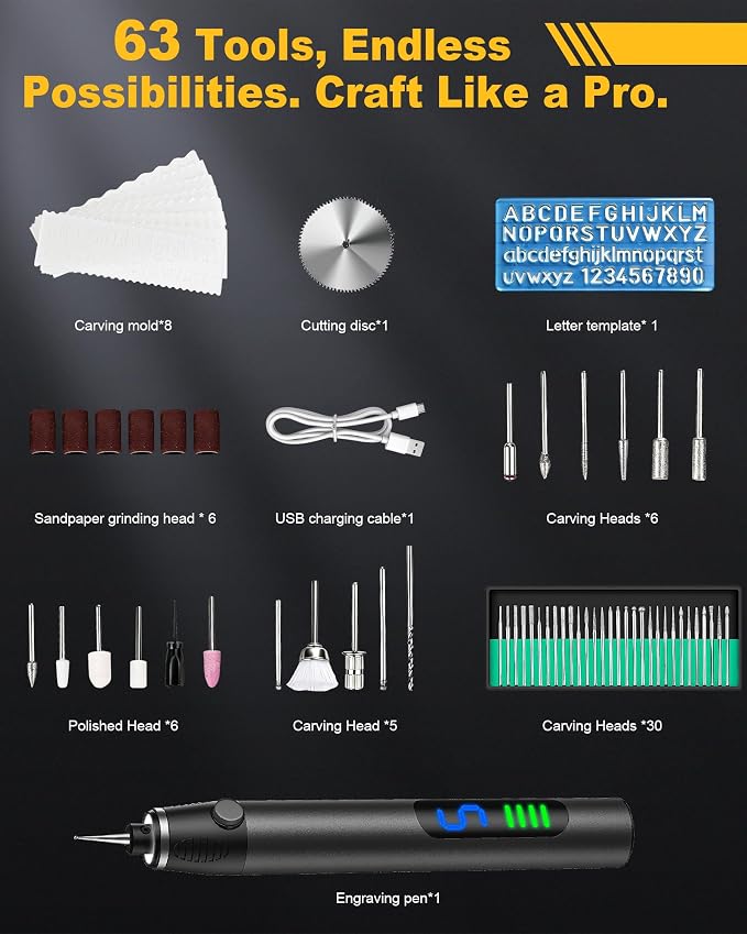 ZYOUO Engraving Pen for Metal, Wood, Glass, Plastic & All Materials - Cool Birthday Gift Ideas - Engraver Pen Tool - Teen Boy Gifts - Unique Gifts for Women, Teenage Girl - Craft Kits for Adults