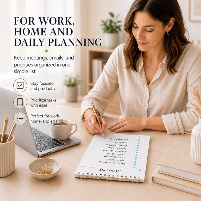 To Do List Notepad 3 Pack, Undated Daily Planner Notepad With To Do List Notebook Checklist Planner Spiral Waterproof Notepad for Office Supplies, School Planner, 52 Sheets/Pack, 5.5"*8.3" A5 Size