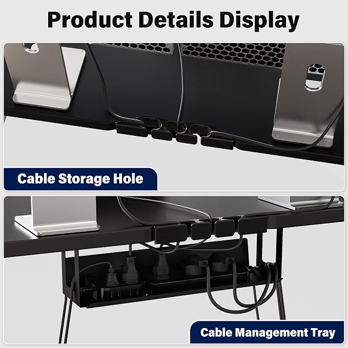 Electric Standing Desk, 63 x 30 Inch, Classic Black | Extra Large Desktop, Adjustable Height, Sit to Stand, Home Office Workstation, Supports Dual & Triple Monitor
