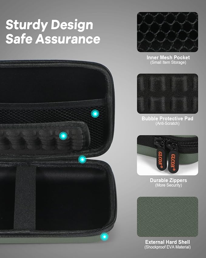 Large Classic Army-Green Case - Hard Shell Electronic Organizer Travel Carrying Case - Shockproof Electronic Accessories Storage Pouch Bag for Game Drive, Hard Disk, Power Bank, Charger
