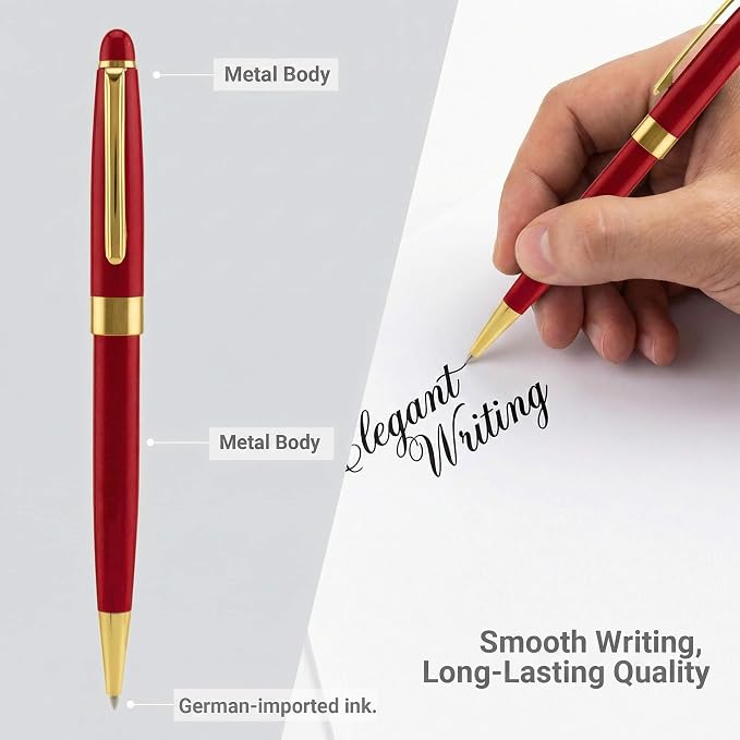 Yastar Personalized Ballpoint Pen with a Custom Keychain - Luxury Writing Pen with 2Black Ink Refills Engraved with Your Message Name on the Pens Gift Set for Man/Women/Writers/Collection/Journalist