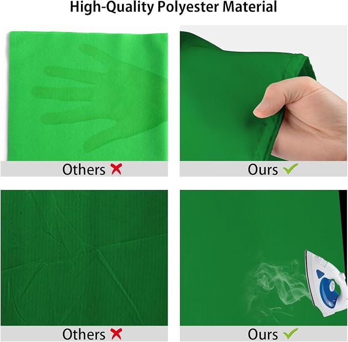 UTEBIT 5x6.5ft Green Screen Backdrop, Photography Backdrop Chroma Key Small Greenscreen Sheet Background for Streaming, Zoom Meeting, PS Keying, Video Creation, Studio Portrait Shoots (Backdrop Only)