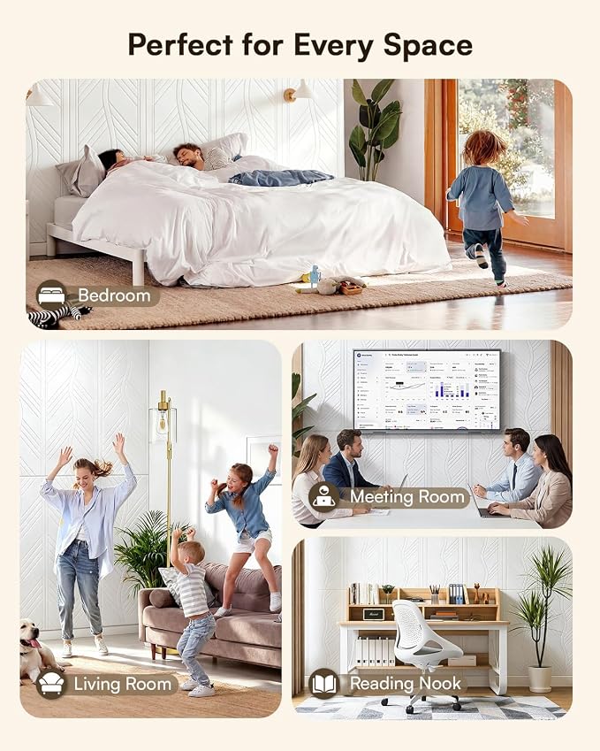SODOCT 6 Pack Large Acoustic Panels, 47.2" X 23.6" X 0.4" Sound Proof Panels for Walls, Wall Paneles Decorativos Para Pared for Home Studio & Office, White