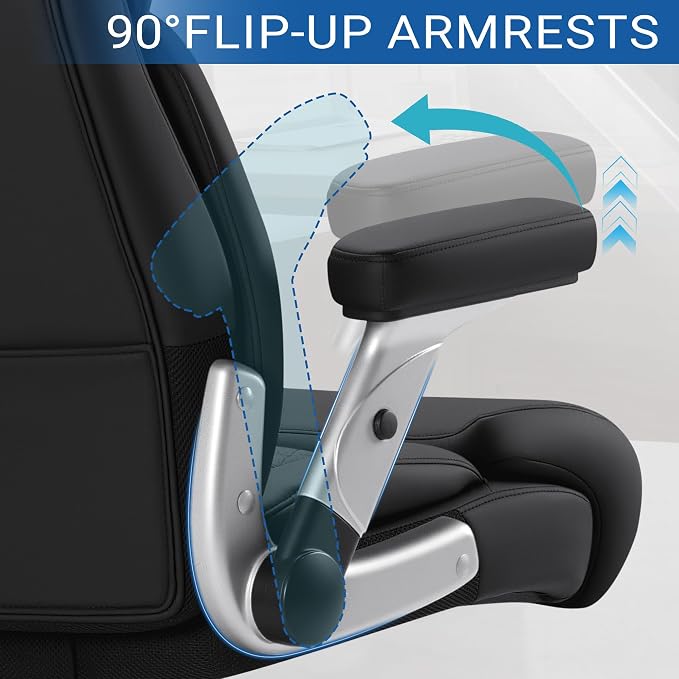 Furmax Big and Tall Office Chair 500lbs Executive Heavy Duty Office Chair with Adjustable Lumbar Support, High Back Ergonomic Desk Chair with Thick Padded Extra Wide Seat for Heavy People
