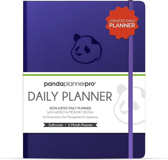 Panda Planner Pro A4 Daily Planner 2026, 8.5x11, Purple