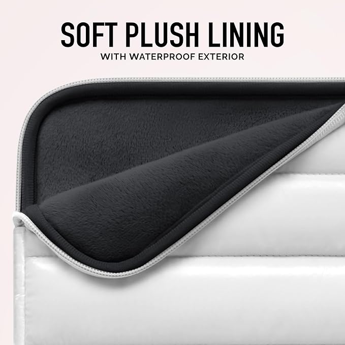 VANDEL - The Original Puffy Laptop Sleeve 13-14 Inch. White Laptop Sleeve for Women. Carrying Case Cover MacBook Pro 14 in, MacBook Air 13 Inch, iPad Pro 12.9, Dell, Asus, HP