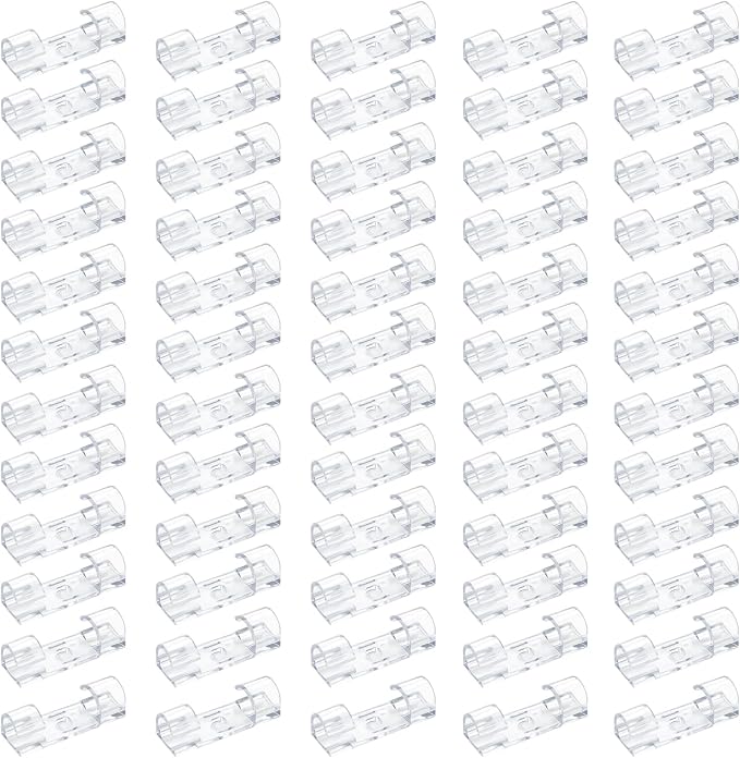 Clear Adhesive Cable Clips – Strong Nylon Wire Holders for Desk, Wall, Car, and Light Cord Management (60-Pack, Indoor/Outdoor Use)