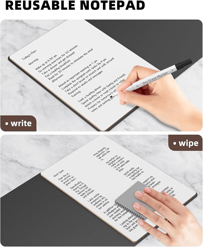 Small Dry Erase Board with Stand for Desk, Portable Reusable Desktop Notepad, 9.5 * 6.6in Memo White Board,Office Home Supplies Desk Accessories MH770 (Orange)