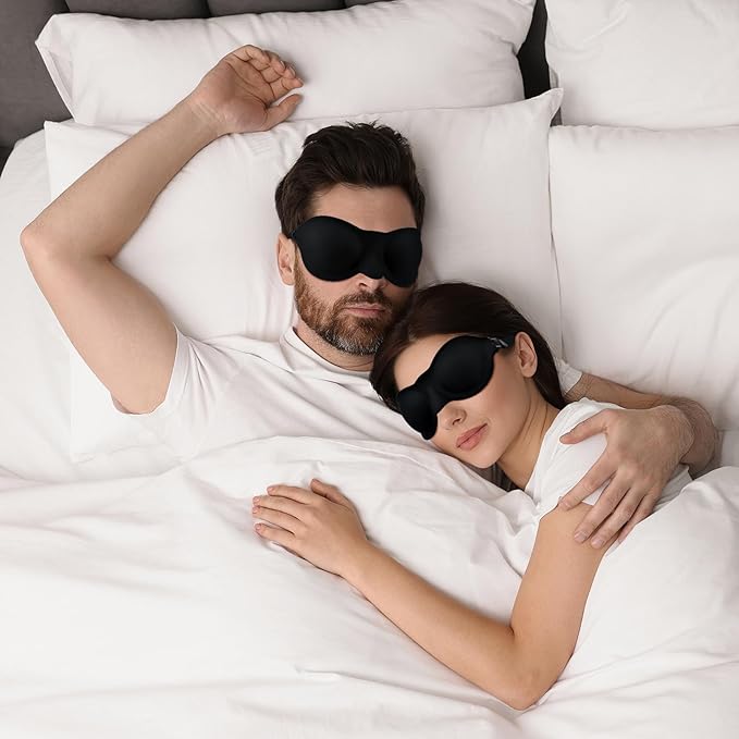 6 Pcs Black Moisture Chamber Glasses for Dry Eyes Silicone Sleep Goggles Reusable Silicone Earplugs with Storage Bags for Sleeping Noise Reduction Deep Focus Travel