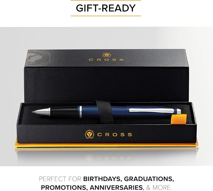 Cross AT0115-18 Calais Matte Metallic Rollerball Pen, Midnight Blue