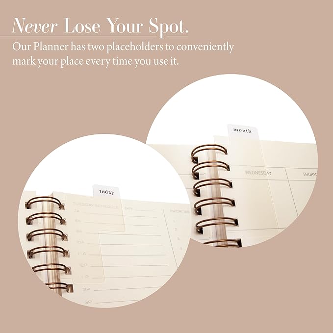 Anecdote 2026 Planner (8.5" x 10") Daily Planner Weekly Monthly Planner - 52 Weeks w/Library Buckram Cover, Brass Spiral - A4 Size Bleed-Resistant Paper – Red